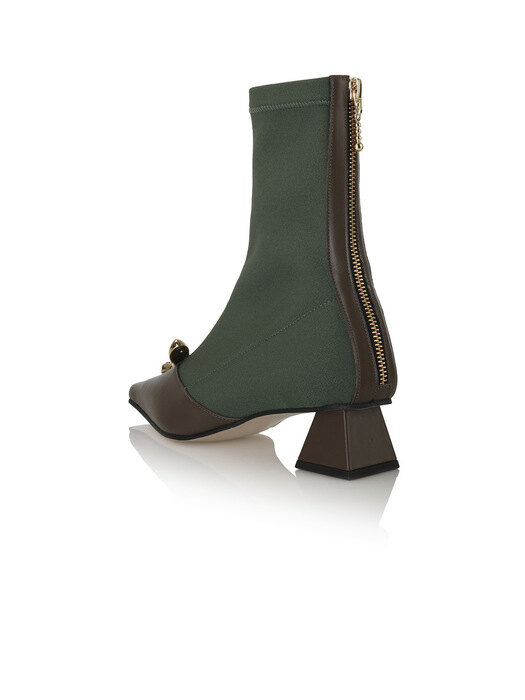 Yvette Socks Boots / 21PF-B568 / DARK OLIVE+OLIVE