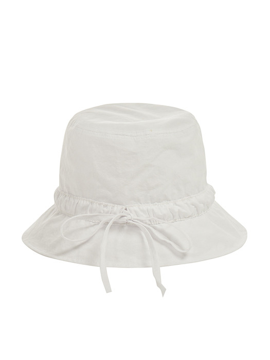 frilled bucket hat_white