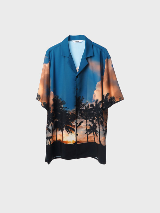 Hawaiian Half Shirts[Blue(UNISEX)]_UTS-SS34  