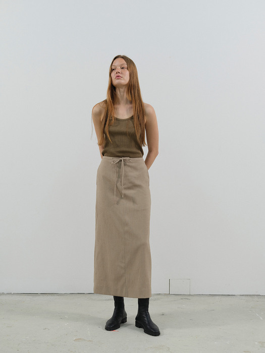 drawstring skirt (beige)