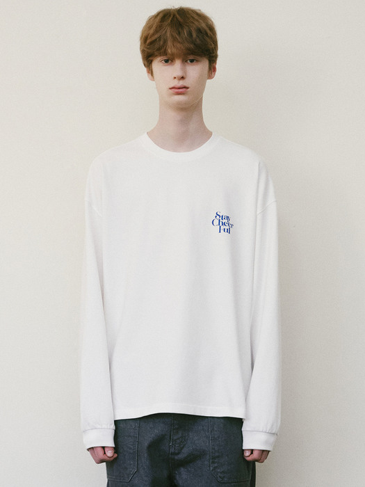 STAY CHEERFUL LONG SLEEVE_OFF WHITE