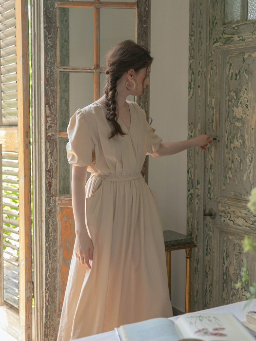 RIANA plain dress_beige