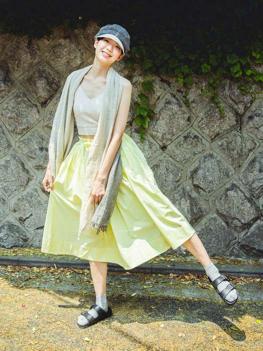 Shirring Neon Lime Skirt