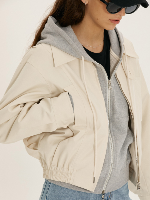 UNISEX BLOUSON JACKET CREAM_UDJU1C104IV