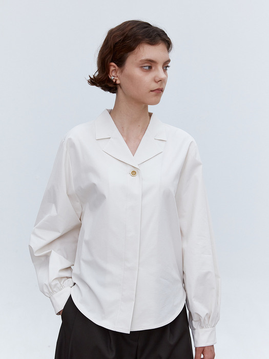 TOF TUCK VOLUME COLLAR SHIRTS IVORY