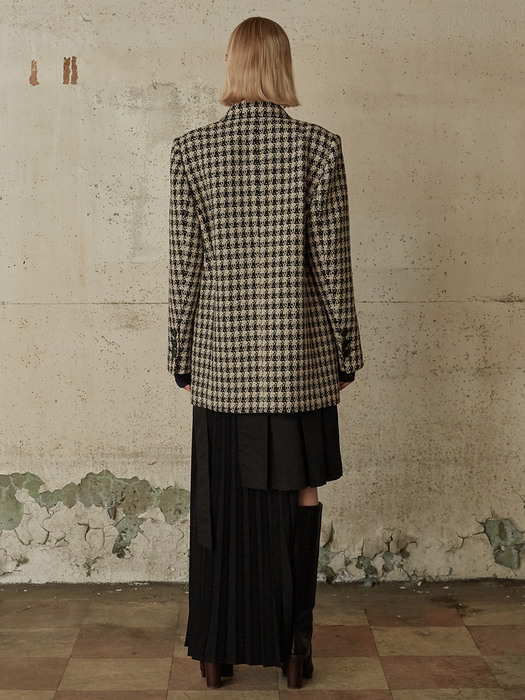 [Fabric  From Italy] INEZ Belted Jacket_Gingham Check