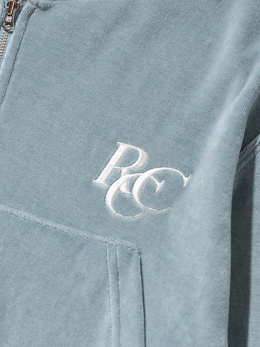 RCC Velour Hoodie Zipup [GRAYISH BLUE]