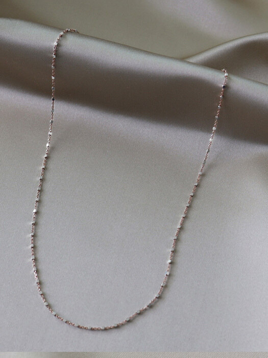 Two tone cube chain (necklace) - Silver Rosegold