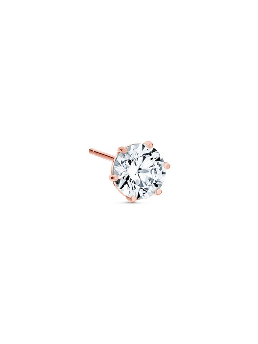 solitaire round heart earring(rose gold)