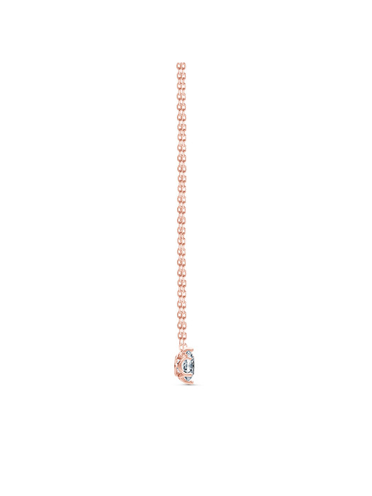 solitaire round crown necklace(rose gold)