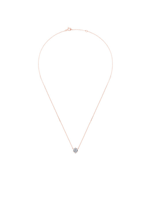 solitaire round crown necklace(rose gold)