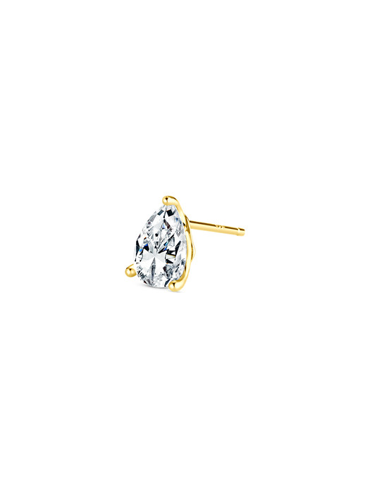 Solitaire Pear Earring(yellow gold)