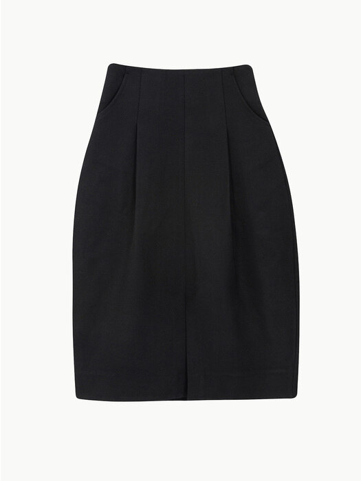 Wool Drape Skirt (BLACK)