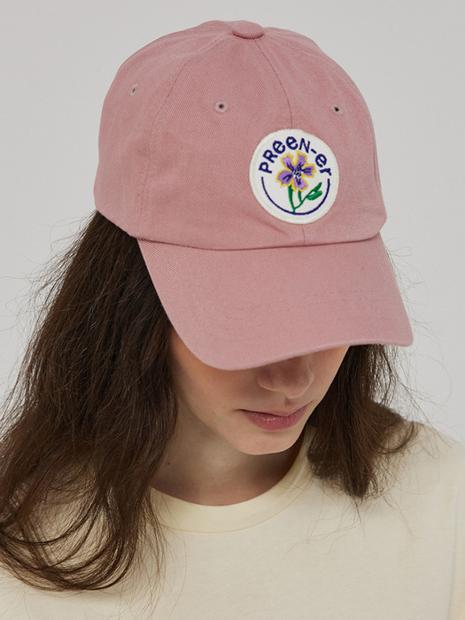 Flower ball cap_pink