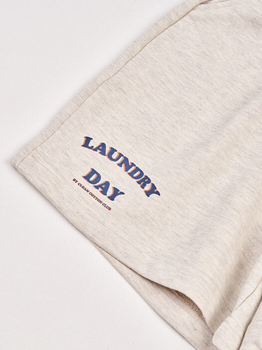 Laundry Day Logo Sweat Shorts (ivory)