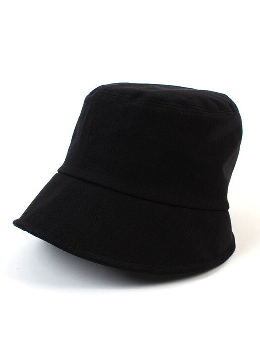 Linen Backopen Black Drop Bucket Hat 버킷햇