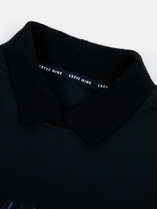 로고 포인트 여성 티셔츠 BLACK