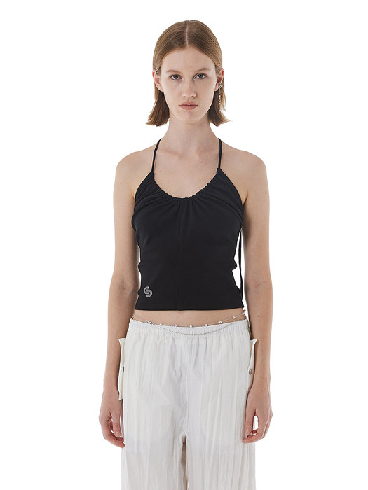 HALTER STRING SLEEVELESS / BLACK