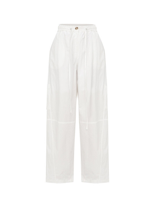 STRING CARGO PANTS - ivory