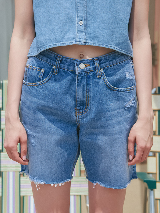 UP-243 데일리 데님쇼츠 블루 . DAILY DENIM SHORTS BLUE