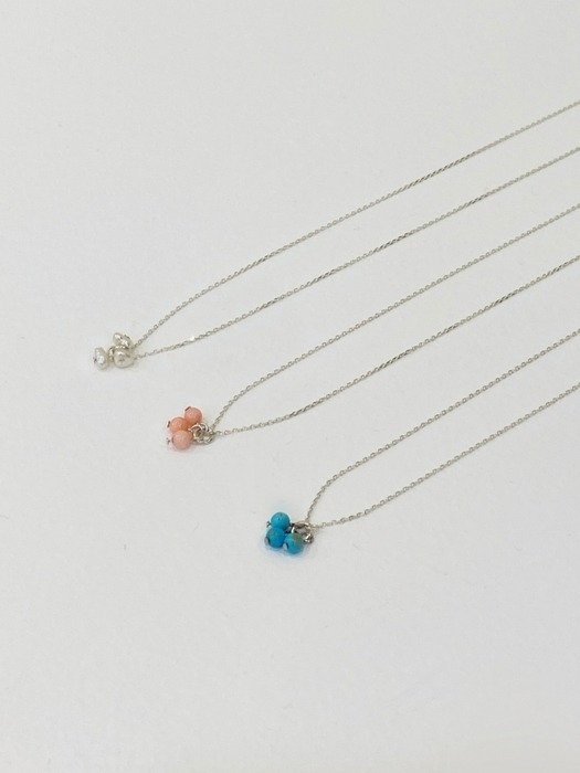 [단독] [Silver] Petit 3 Gemstone Necklace_3Color