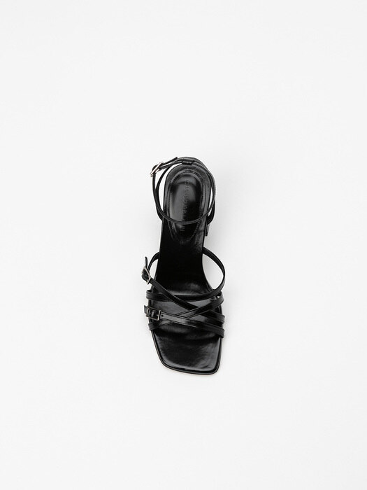 Tami Strappy Sandals in Textured Black