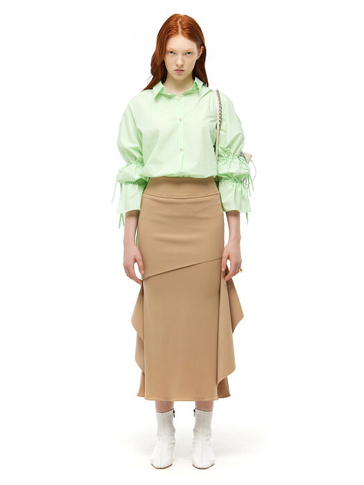 Asymmetric Skirt_Beige