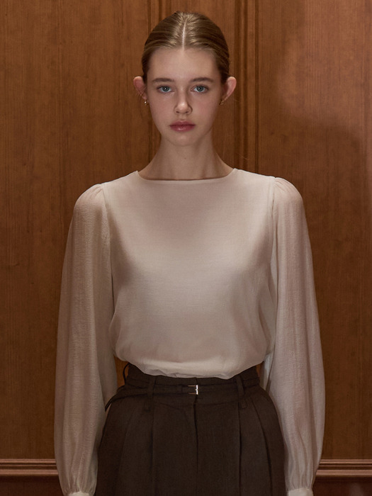 [NEW컬러발매]시스루 라운드 블라우스 3컬러 J710