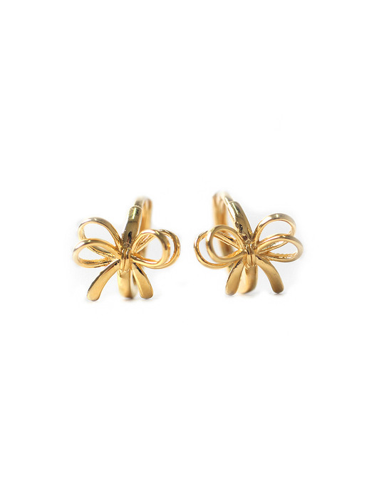 TP007 [Silver925] Layered ribbon earrings