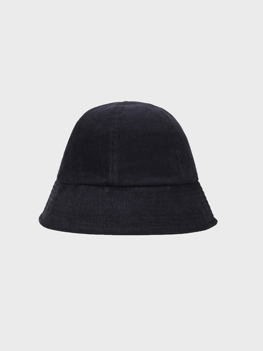 STITCH CORDUROY BUCKET HAT_BLACK