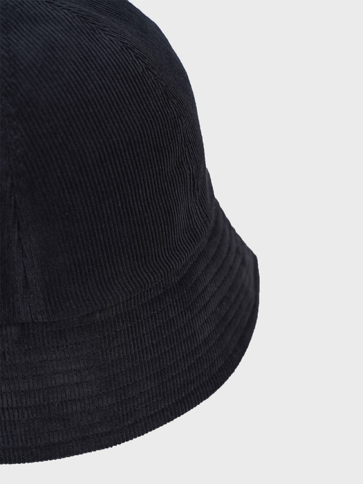 STITCH CORDUROY BUCKET HAT_BLACK