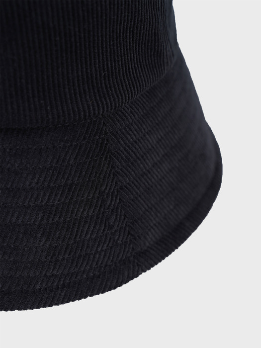 STITCH CORDUROY BUCKET HAT_BLACK