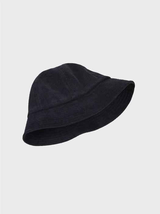 STITCH CORDUROY BUCKET HAT_BLACK