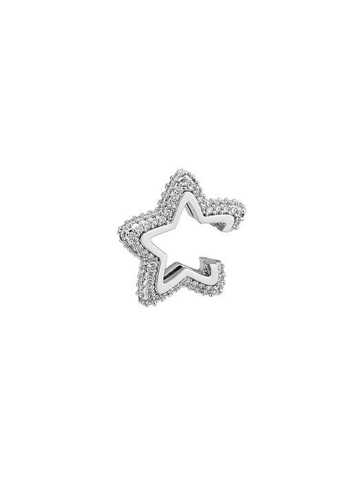 CZ Star Ear Cuff (white)