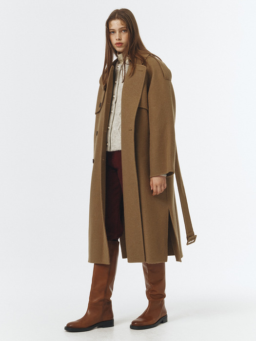 Trench Style Belted Long Coat VC229OCT008M