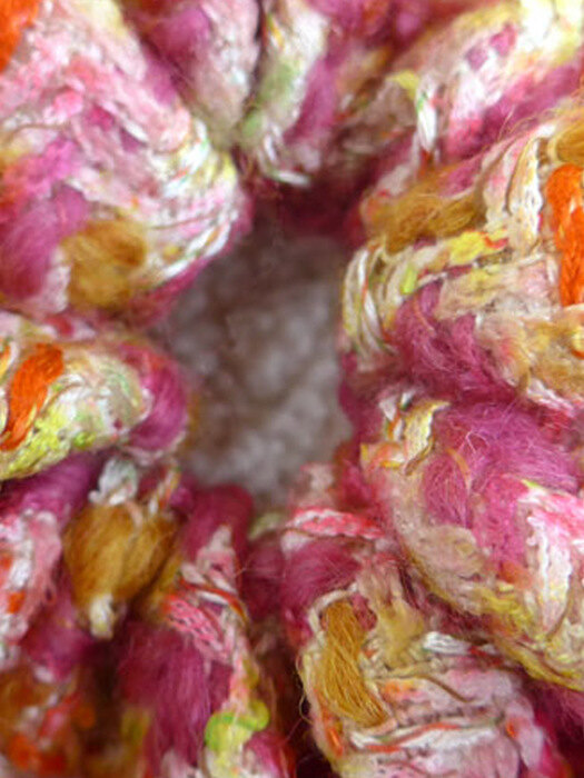 Rora Pink Tweed Hair Scrunchie