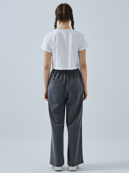 FONT PINTUCK PANTS (폰트 핀턱 팬츠) - CHARCOAL