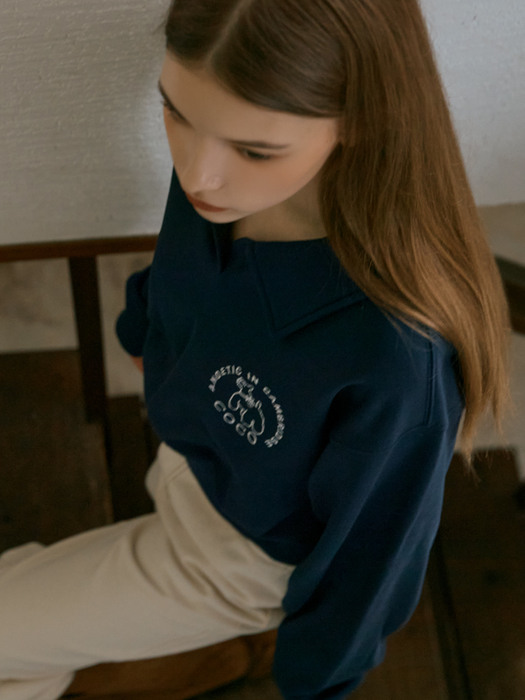 COCO COLLAR SWEATSHIRT_NAVY