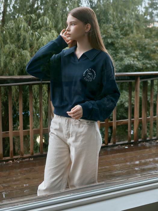 COCO COLLAR SWEATSHIRT_NAVY