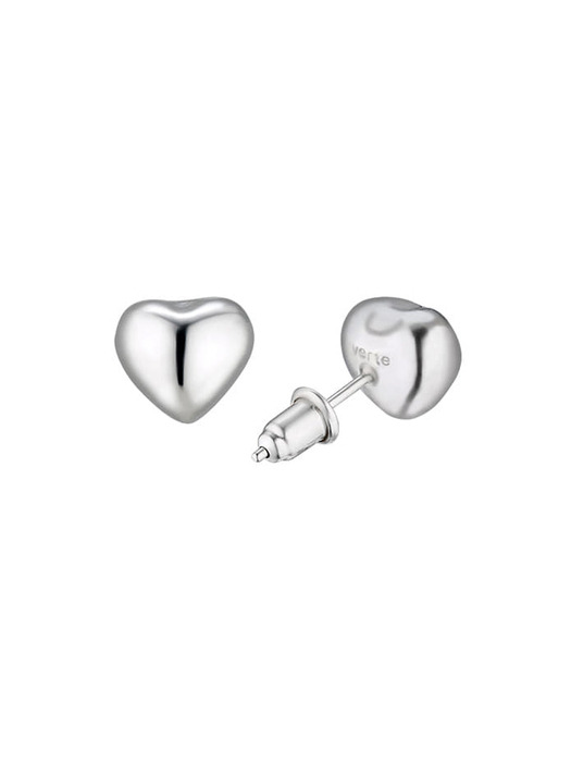 [925 silver] Deux.silver.137 / full heart earring (10mm)(silver)