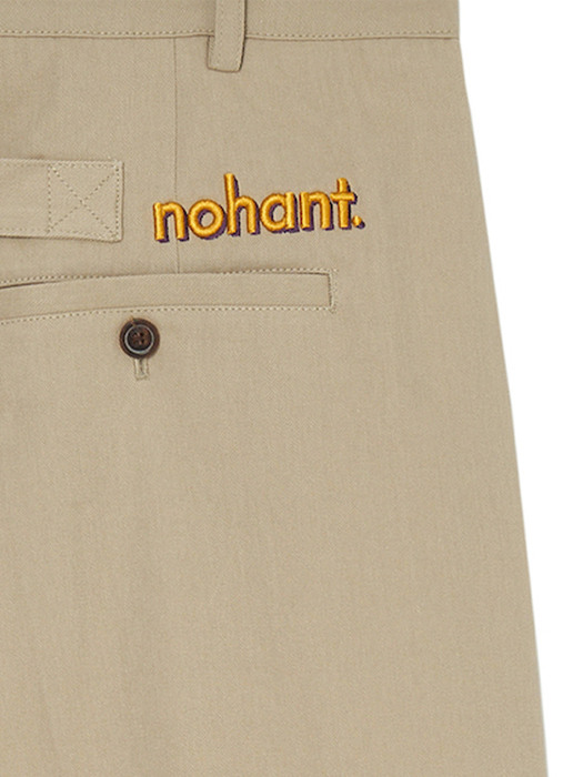 ONE-TUCK COTTON CHINO PANTS BEIGE