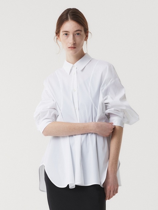 CURVED SHIRT (WHITE)