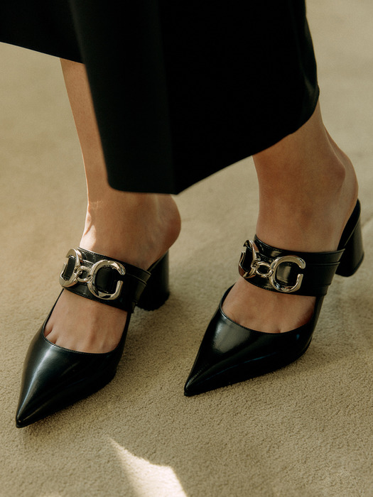 Zelda Mules / black (silver)