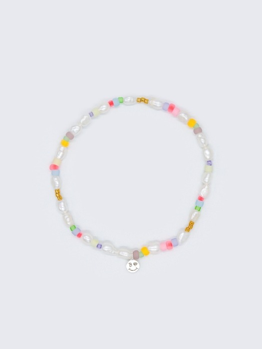 Jelly beads water pearl Bracelet 3mm 밥풀 담수진주 컬러 비즈 팔찌
