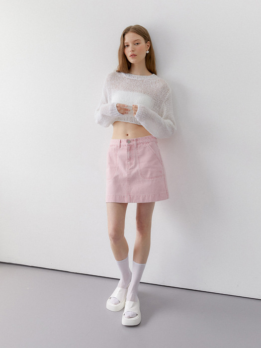 a line skirt pink