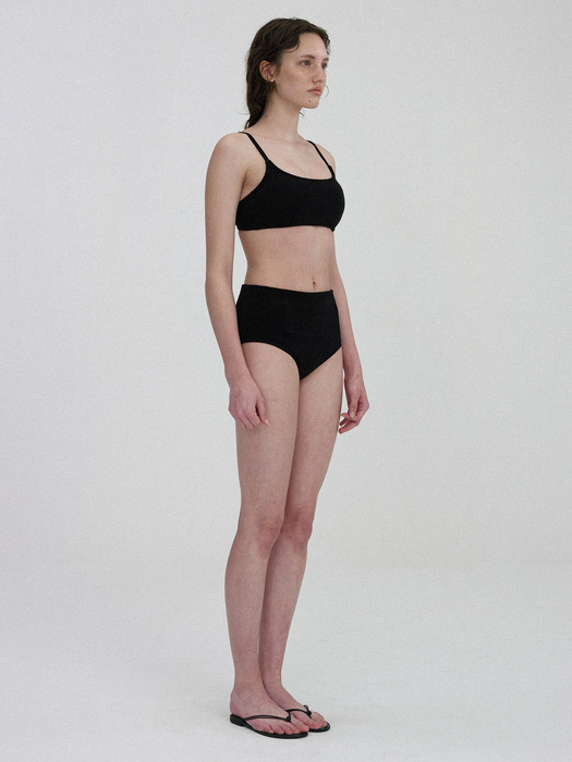 Terry cotton bikini (Black)