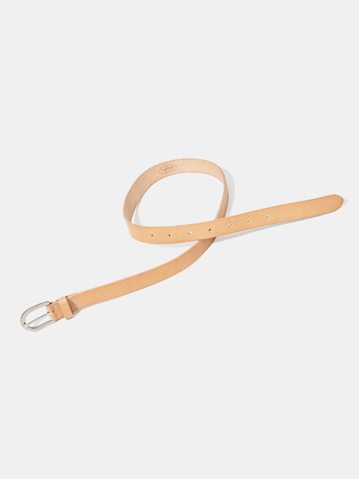 basic cowhide leather belt (T001_beige)