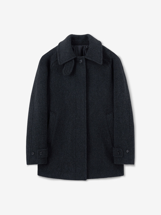 raglan sleeves half coat_charcoal