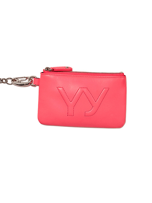 YY CHAIN WALLET WITH MIRROR, PINK