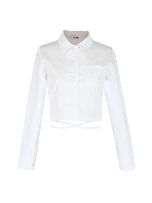 Ribbon Crop Shirt - WHITE